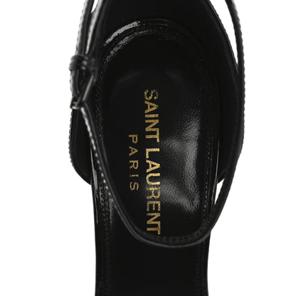 Saint Laurent Patent Calfskin Opyum 110 Sandals 37 Black Gold 7 of 10