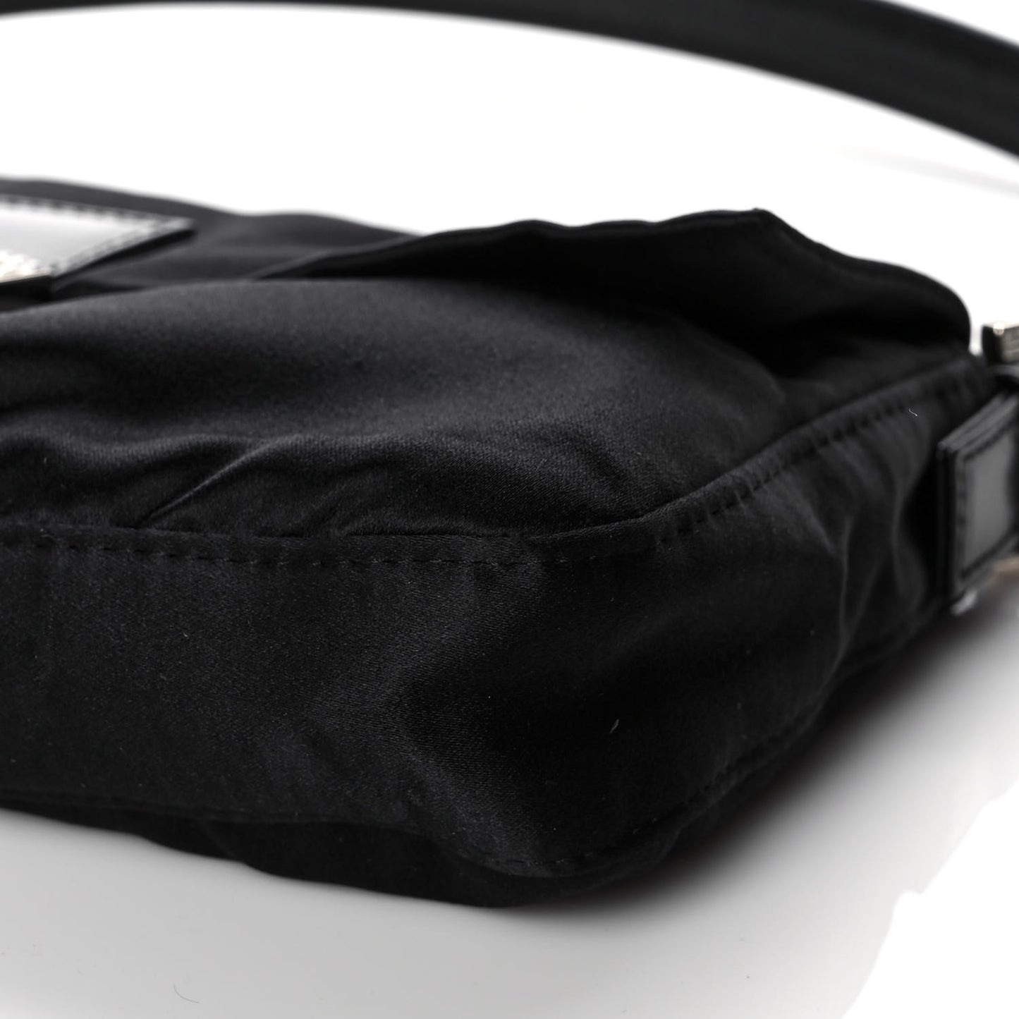 Satin Crystal Baguette Black