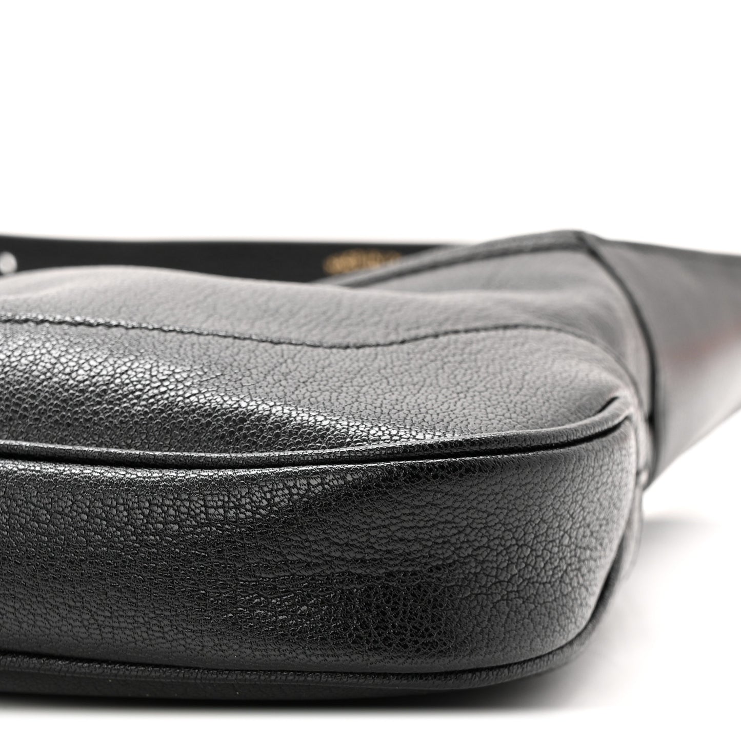 Goatskin Medium Slim Jackie Shoulder Bag Black