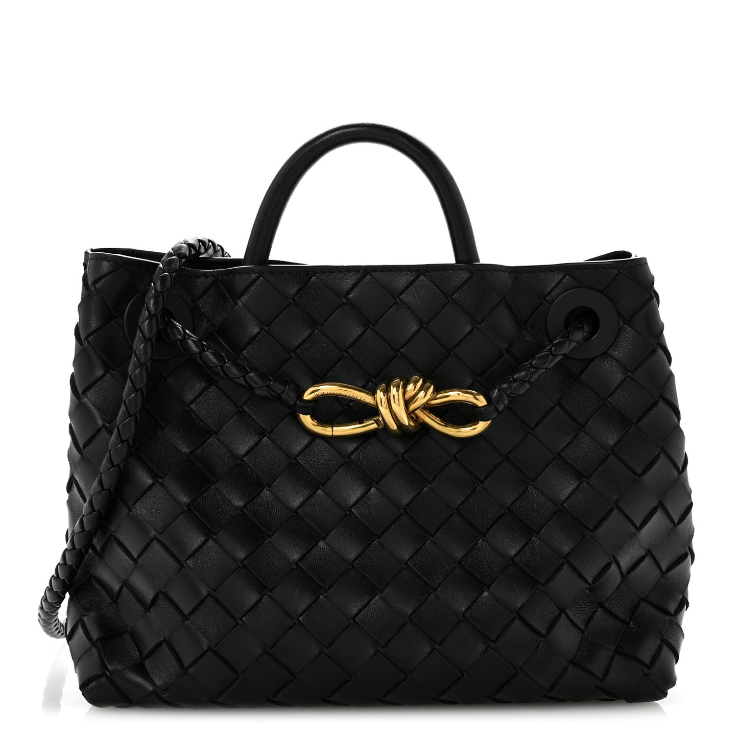 Nappa Intrecciato Small Andiamo Shoulder Bag Black