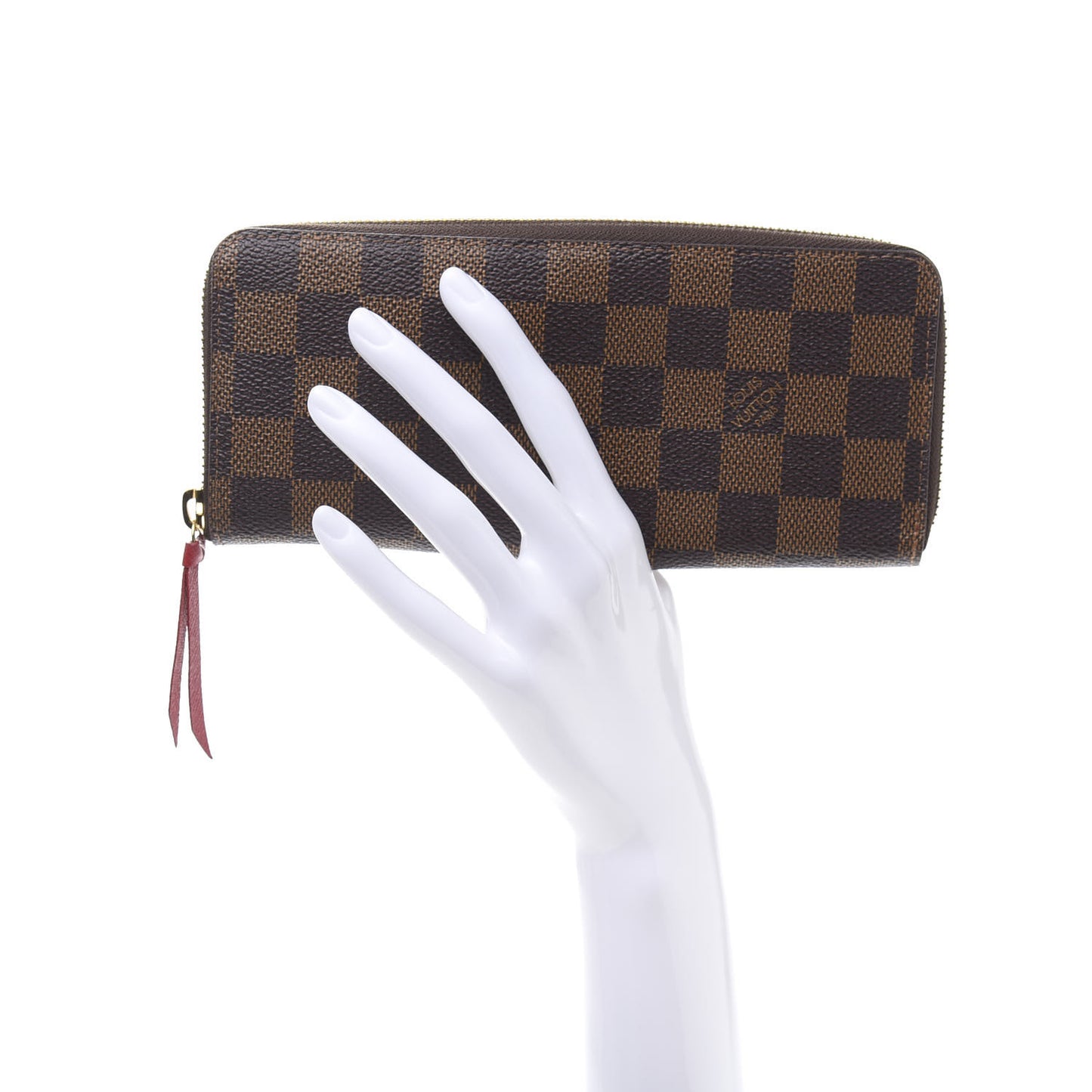 Damier Ebene Clemence Wallet Cherry