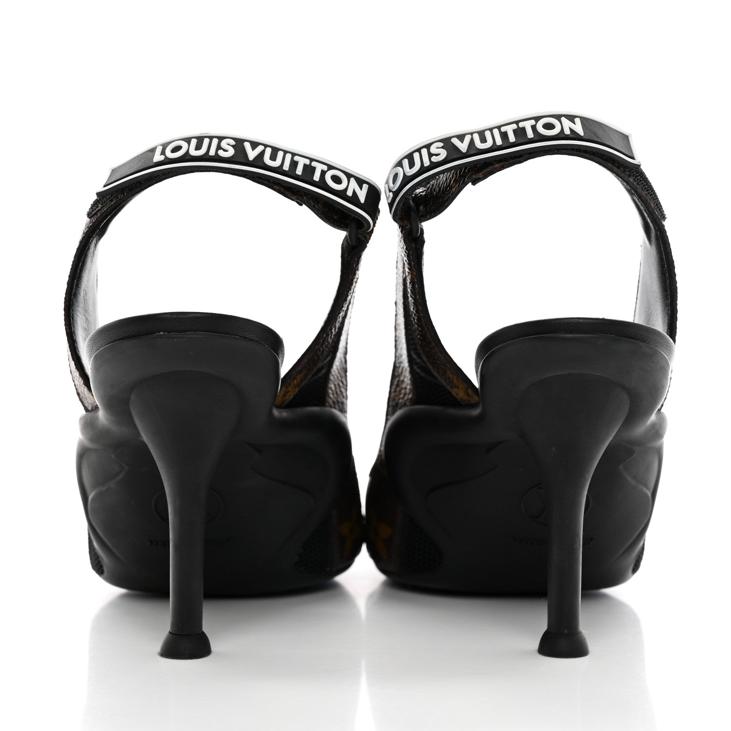 Louis Vuitton Patent Monogram Archlight Slingback Pumps 38 Black 4 of 12