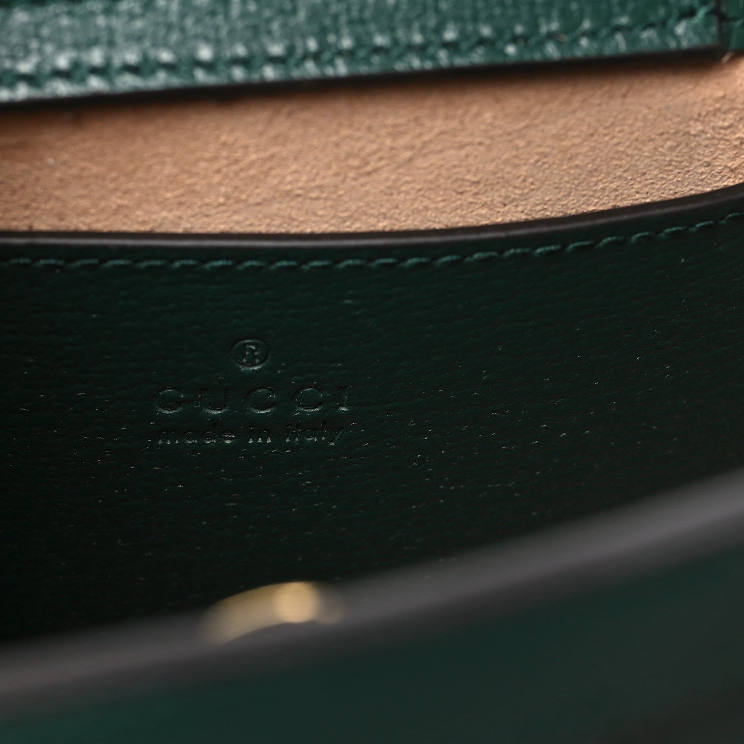 Gucci Textured Dollar Calfskin Web Mini Diana Tote Bag Vintage Green Pink 6 of 10