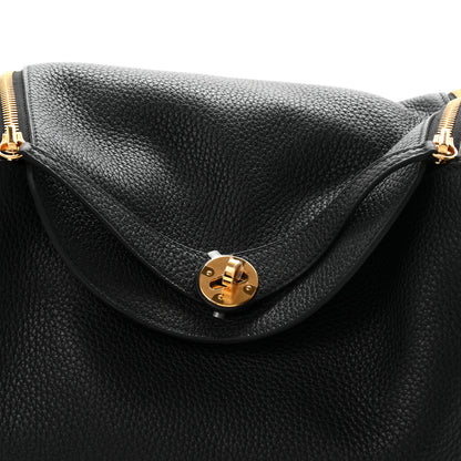 Hermes Taurillon Clemence Lindy 30 Black 8 of 11