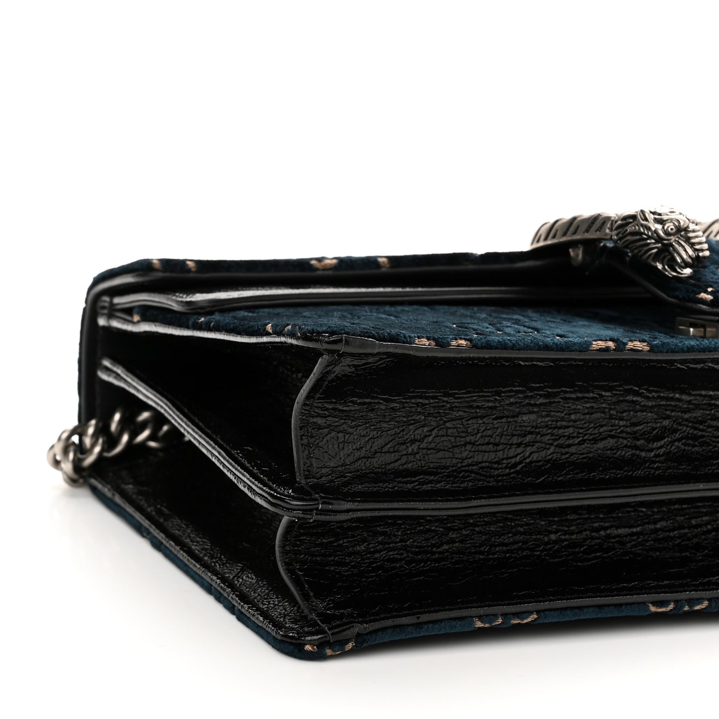 Velvet Skipper GG Monogram Small Dionysus Shoulder Bag Blue Beige Black