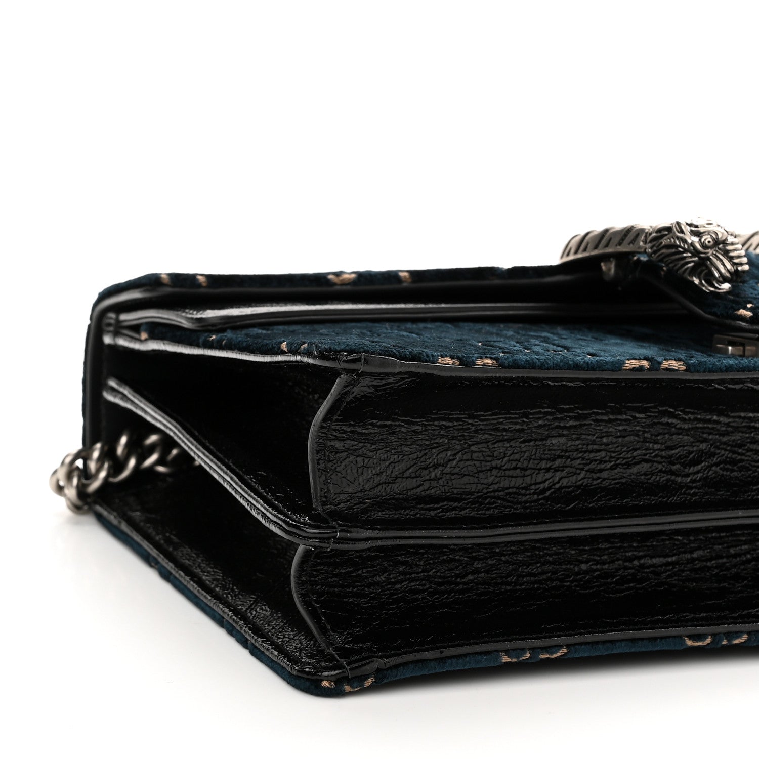 Gucci Velvet Skipper GG Monogram Small Dionysus Shoulder Bag Blue Beige Black 9 of 11
