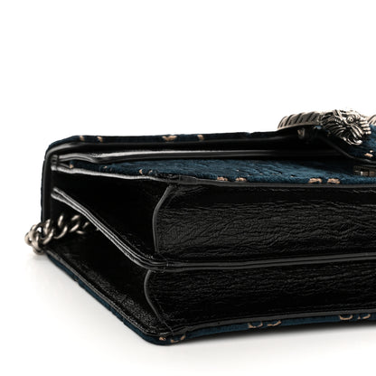 Gucci Velvet Skipper GG Monogram Small Dionysus Shoulder Bag Blue Beige Black 9 of 11