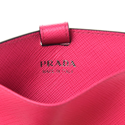 Prada Saffiano Racing Logo Badge Holder Fuxia 5 of 5