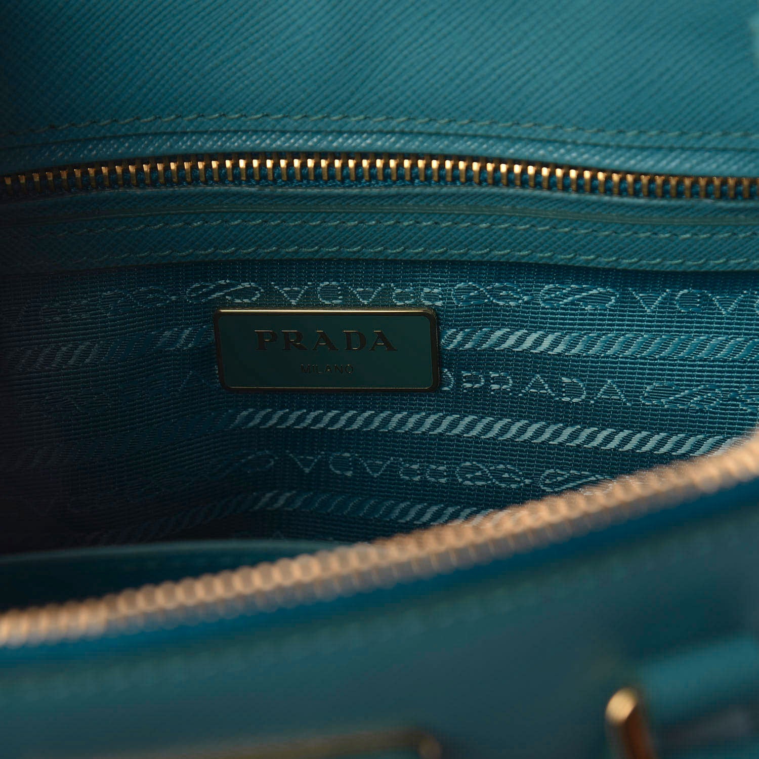 Prada Saffiano Mini Galleria Double Zip Tote Turchese 7 of 9