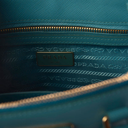 Prada Saffiano Mini Galleria Double Zip Tote Turchese 7 of 9