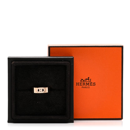 Hermes 18K Rose Gold Diamond PM H D'Ancre Ring 55 7.25 5 of 5
