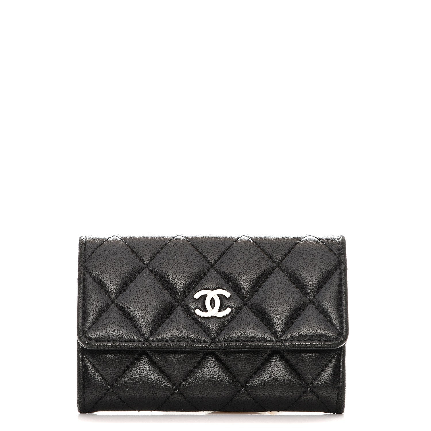 Chanel Lambskin Quilted Flap Card Holder Black 1 of 9