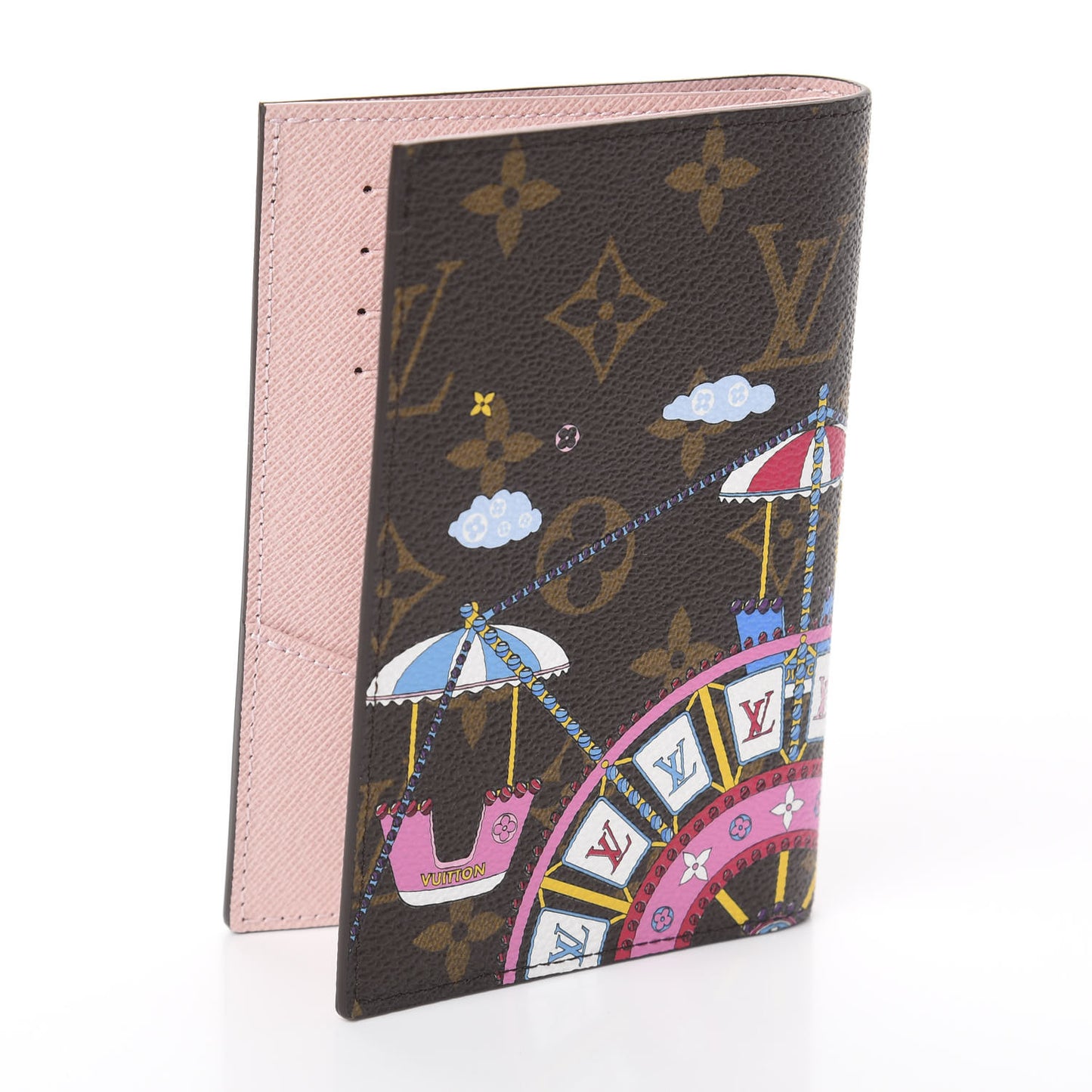 Monogram 2020 Christmas Animation Big Wheel Passport Cover Rose Ballerine