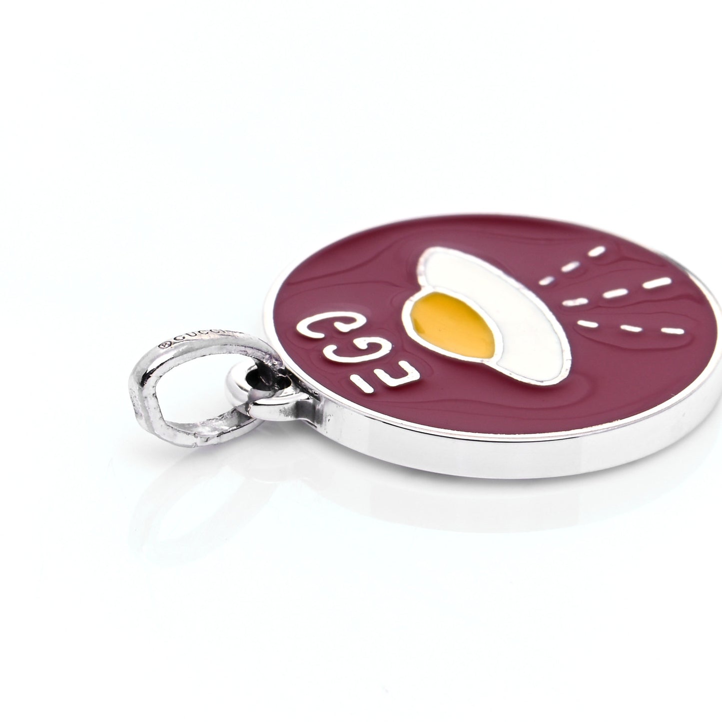 Sterling Silver Enamel GucciGhost UFO Egg Charm Pendant