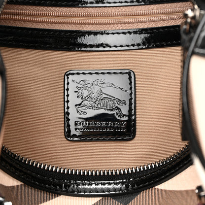 Burberry Supernova Check Patent Small Chester Bowling Bag Black 6 of 14