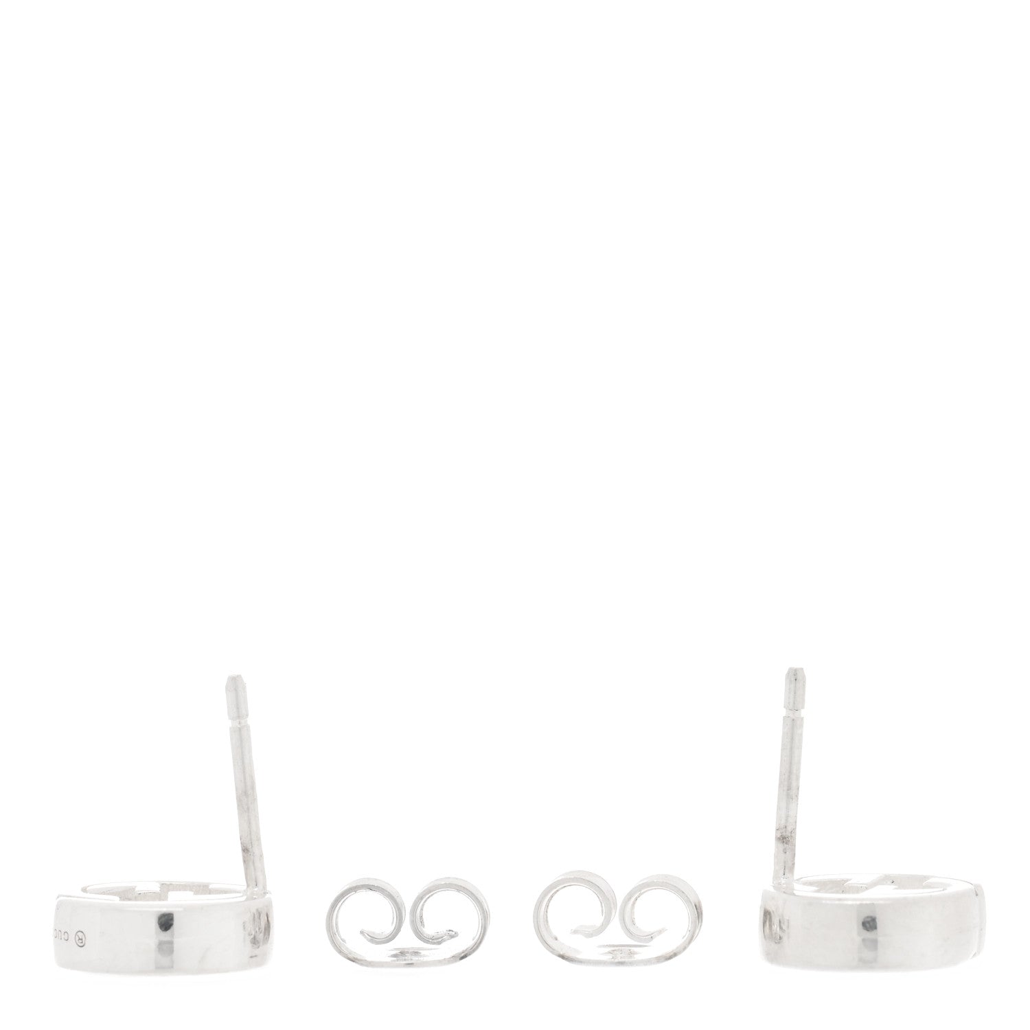Gucci Sterling Silver Interlocking GG Stud Earrings 3 of 4
