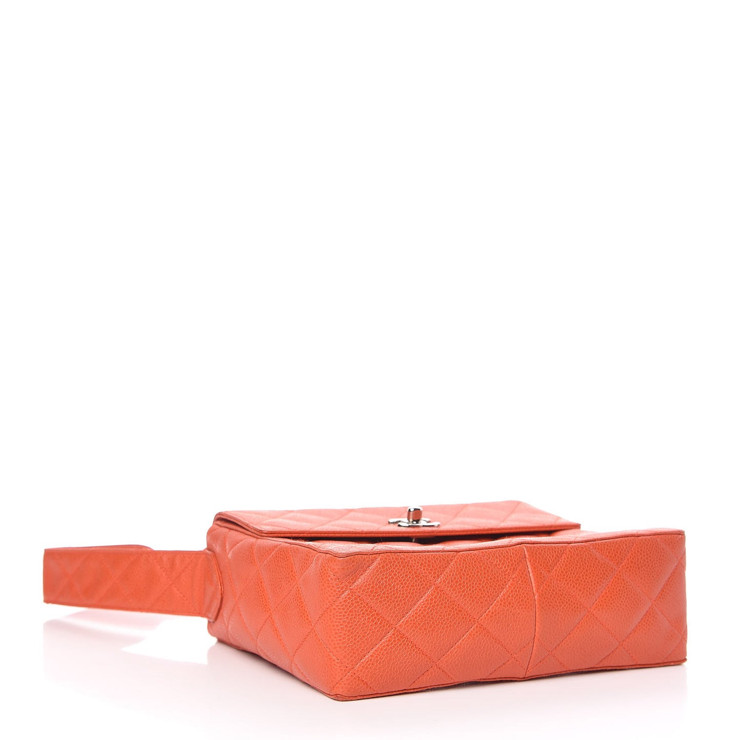 Caviar Quilted Shoulder Bag Orange
