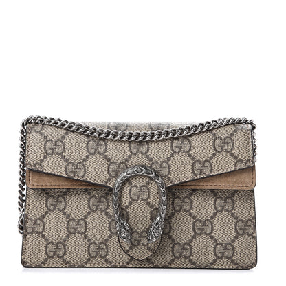 Gucci GG Supreme Monogram Super Mini Dionysus Shoulder Bag Taupe 1 of 9