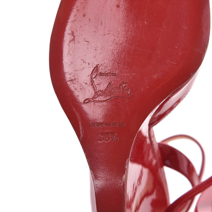 Christian Louboutin Patent Very Very 100 Wedge Sandals 38.5 Red 8 of 11