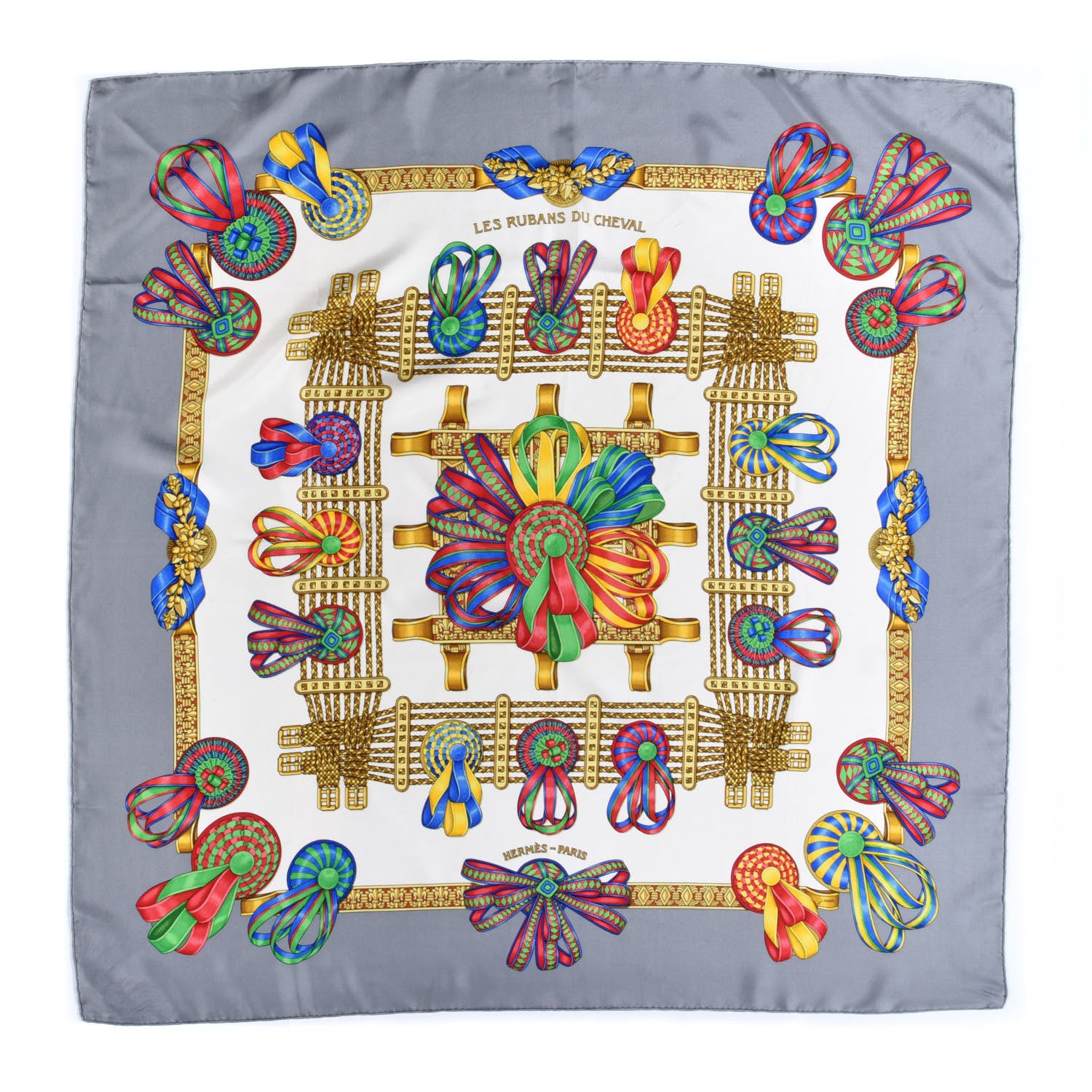 Hermes Silk Les Rubans Du Cheval Scarf 90 1 of 4