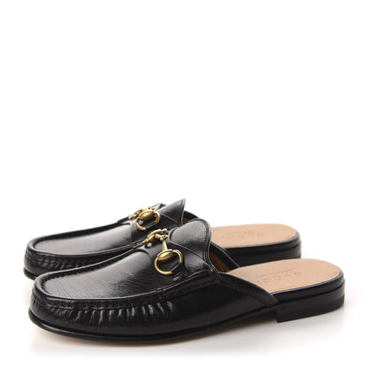 Gucci Goatskin Mens Horsebit Slippers 5.5 Black 3 of 10