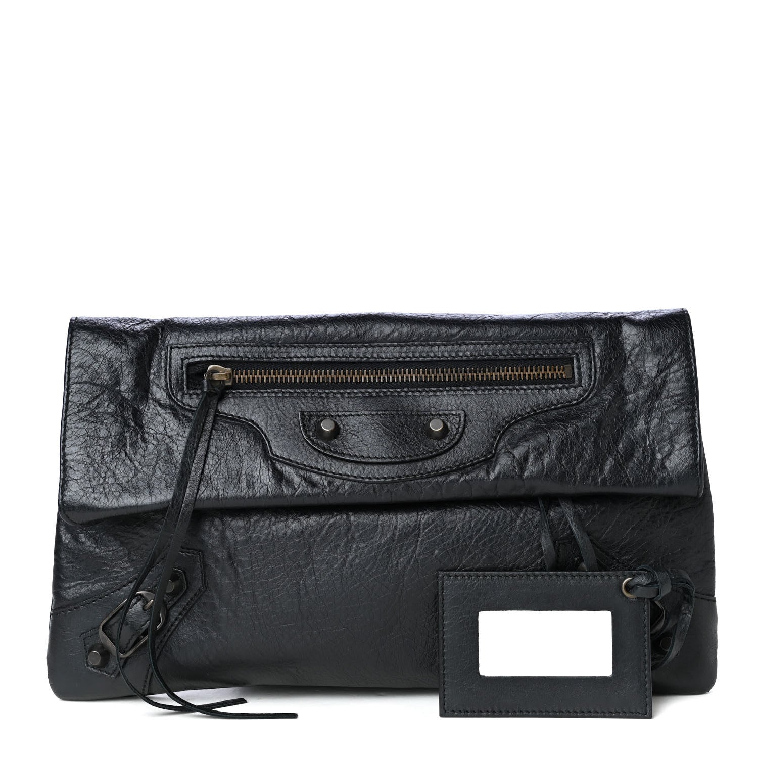 Balenciaga Agneau Classic Hardware Envelope Clutch Black 1 of 8
