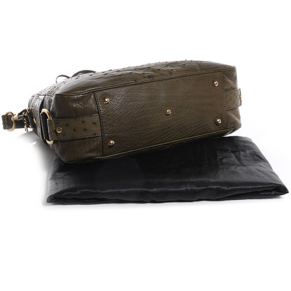 Saint Laurent Ostrich Rive Gauche Medium Jungle 4 of 8