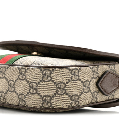 Gucci GG Supreme Monogram Textured Dollar Calfskin Small Ophidia Top Handle Shoulder Bag Beige Brown 10 of 12