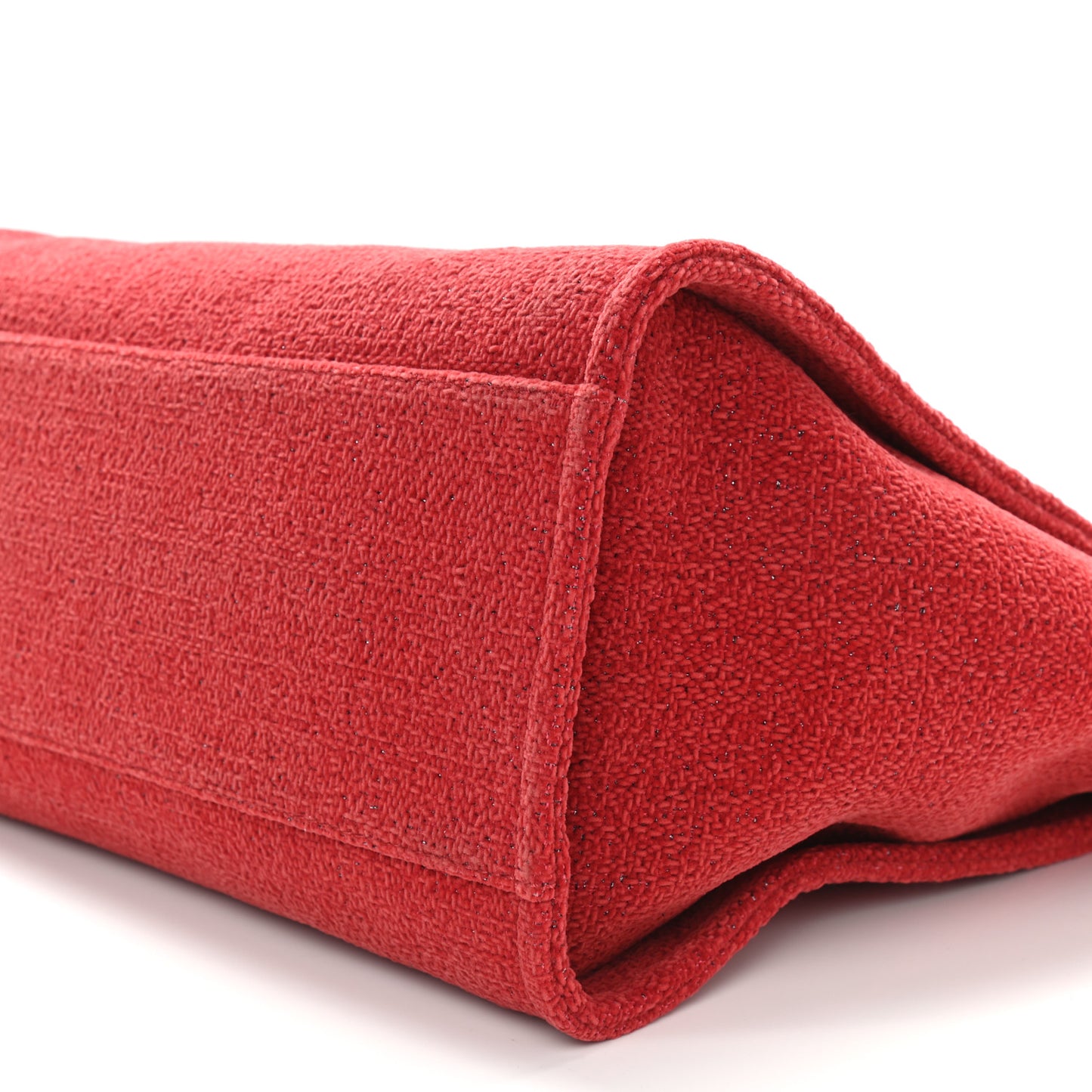Lurex Boucle Medium Deauville Tote Red