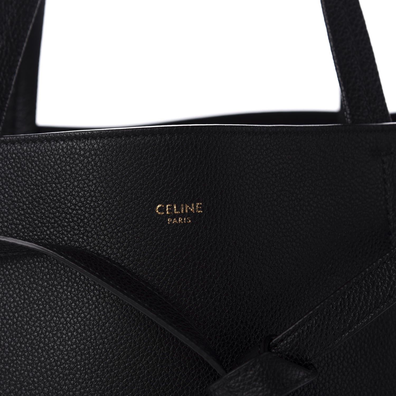 Celine Soft Grained Calfskin Small Belt Cabas Phantom Black 10 of 10