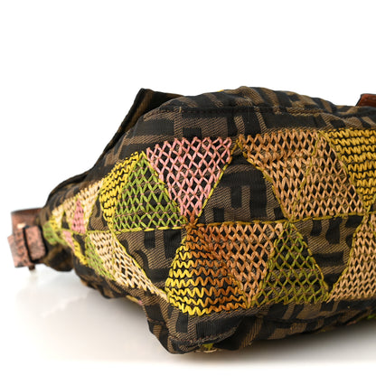 Fendi Lizard Zucca Embroidered Mama Baguette Pink Multicolor 8 of 16