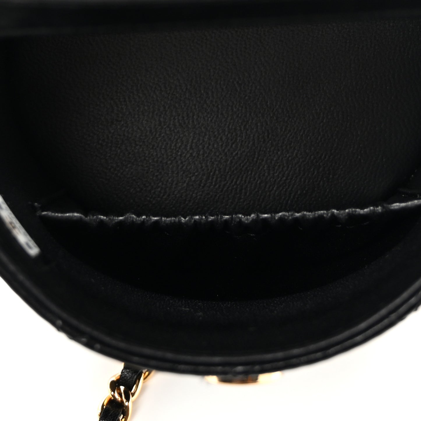 Lambskin Quilted Chain Top Handle Vanity With Chain  Black