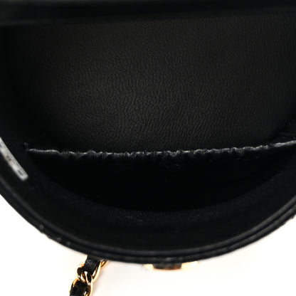 Chanel Lambskin Quilted Chain Top Handle Vanity With Chain  Black 5 of 11