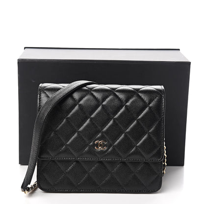 Chanel Caviar Quilted Square Wallet On Chain WOC Black 11 of 11