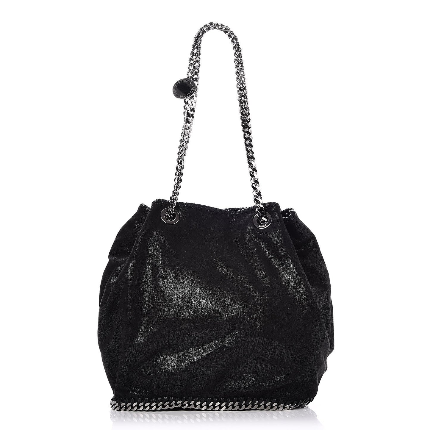Shaggy Deer Small Falabella Bucket Bag Black