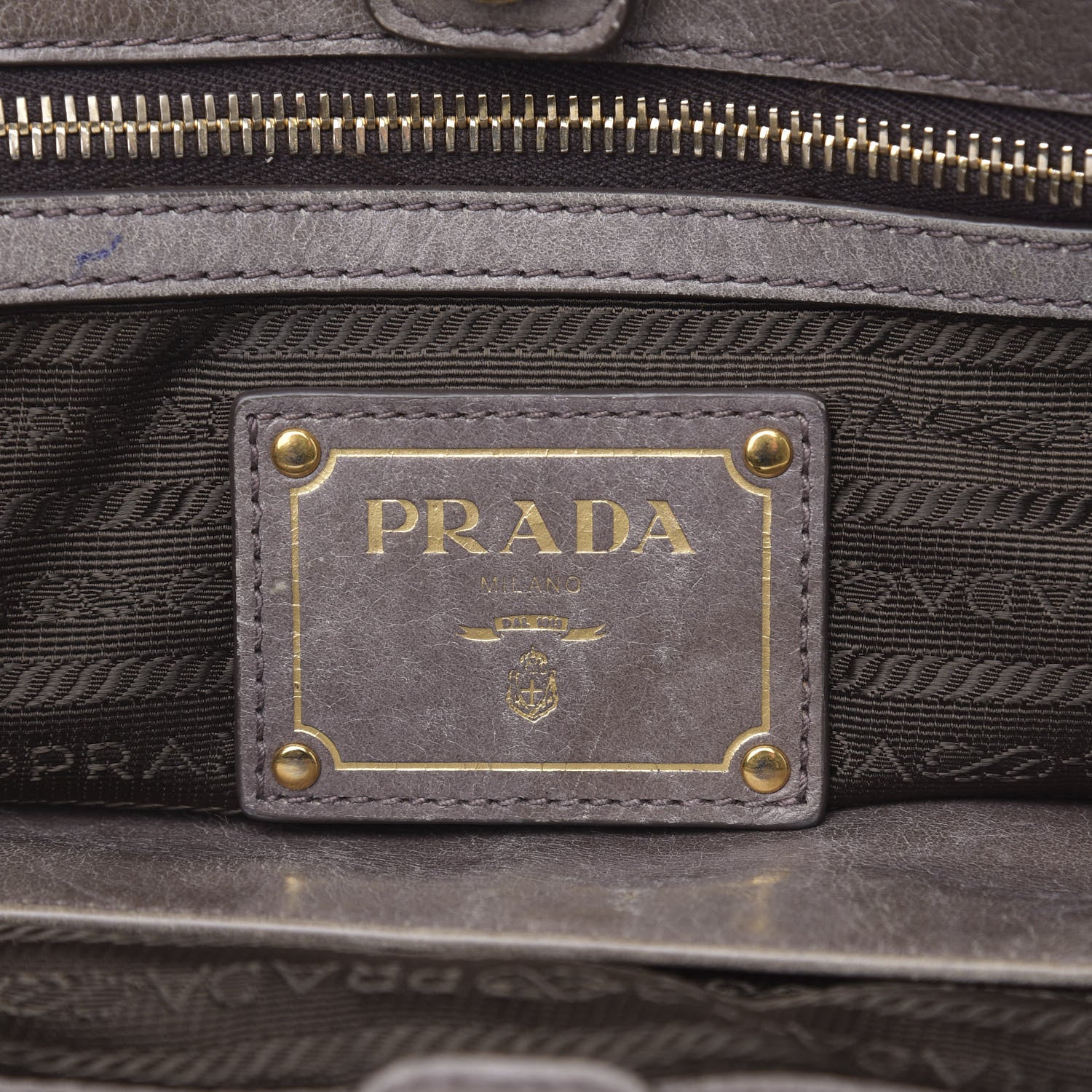 Prada Vitello Shine Top Handle Bag Fumo 7 of 16
