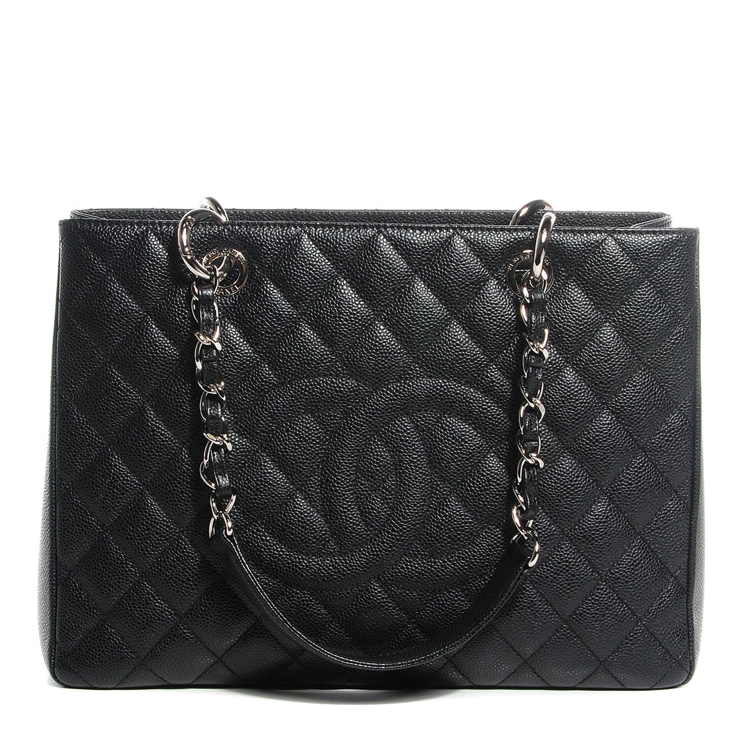 Caviar Quilted Grand Shopping Tote GST Black
