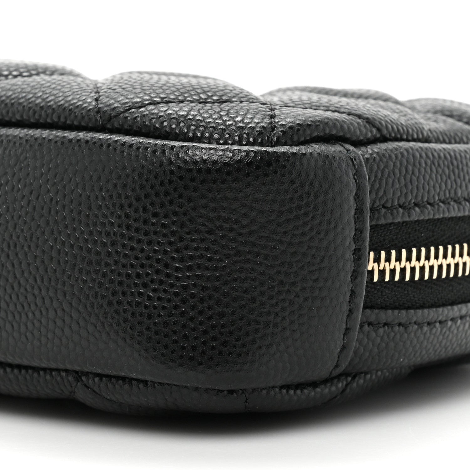 Chanel Caviar Quilted Small Curvy Pouch Cosmetic Case Black 8 of 10