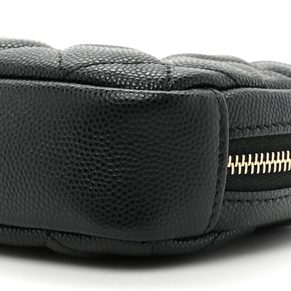 Chanel Caviar Quilted Small Curvy Pouch Cosmetic Case Black 8 of 10