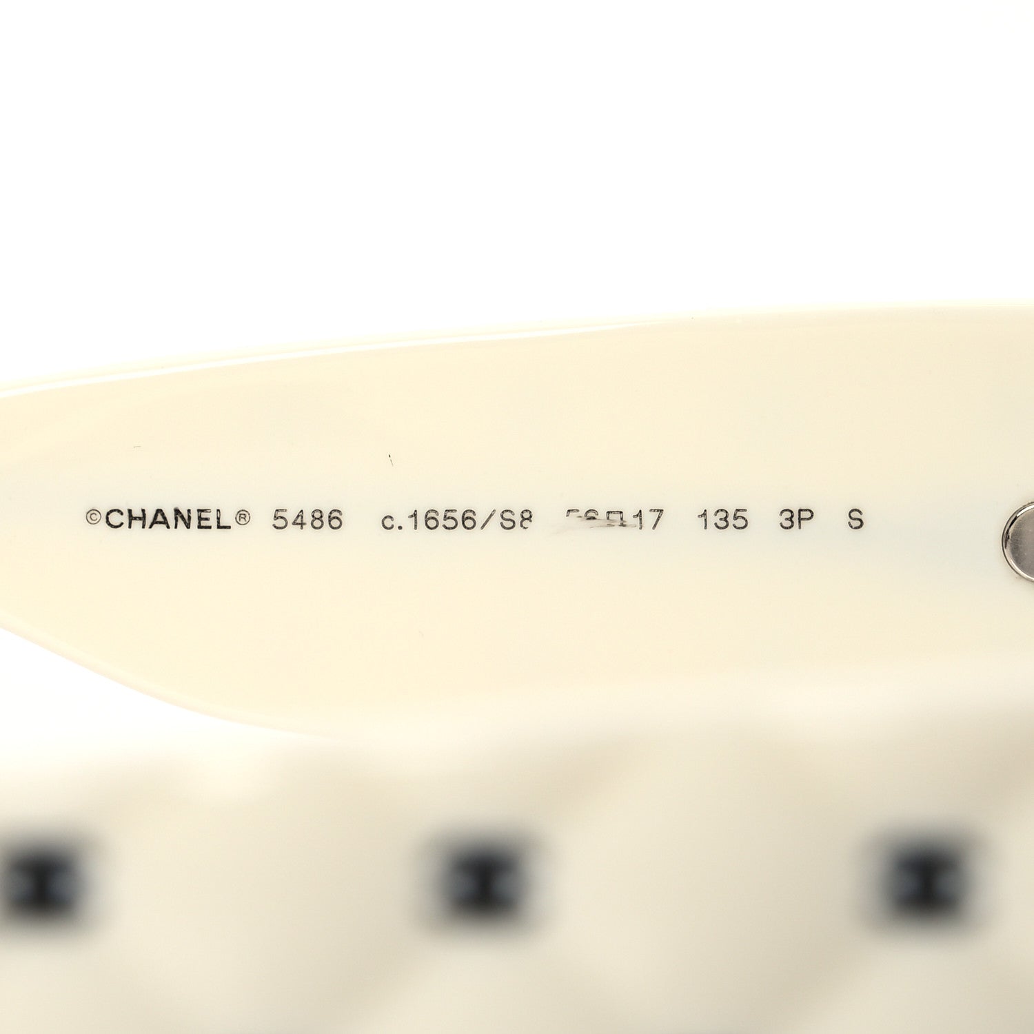 Chanel Acetate Quilted CC Sunglasses 5486 White Black 5 of 8