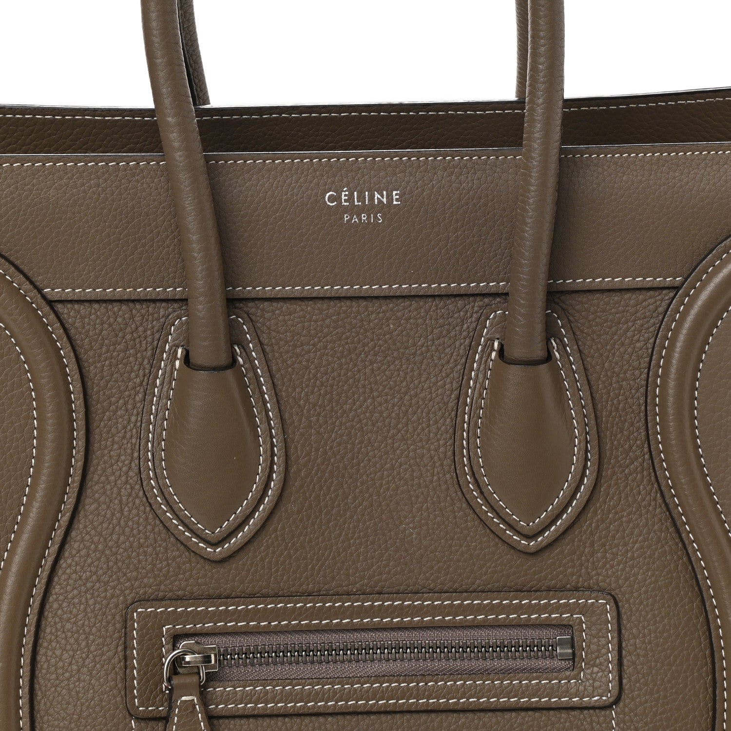 Celine Drummed Calfskin Micro Luggage Souris 9 of 12