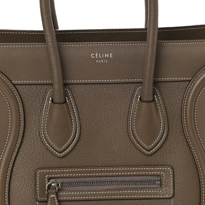 Celine Drummed Calfskin Micro Luggage Souris 9 of 12