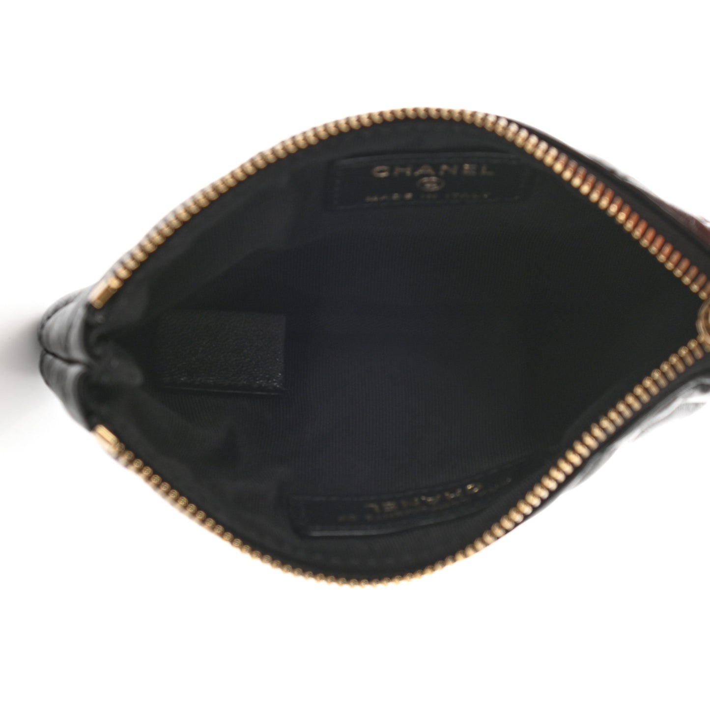 Lambskin Quilted Small No. 5 Cosmetic Case Black