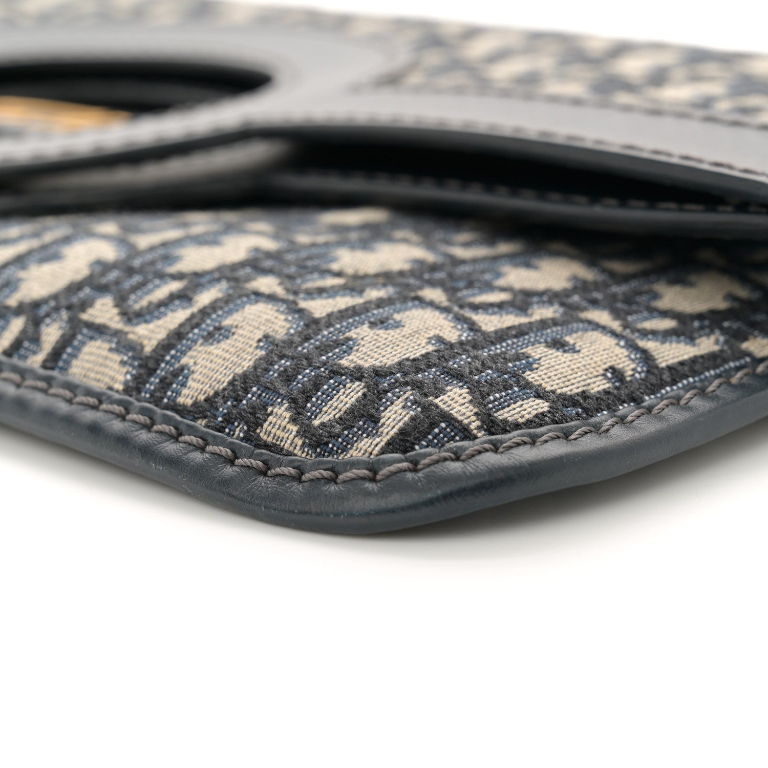 Christian Dior Oblique Fold Over Clutch Blue 10 of 10