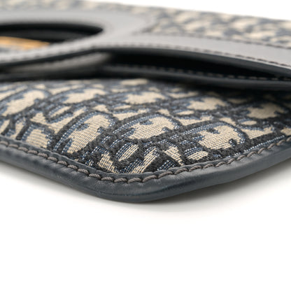 Christian Dior Oblique Fold Over Clutch Blue 10 of 10