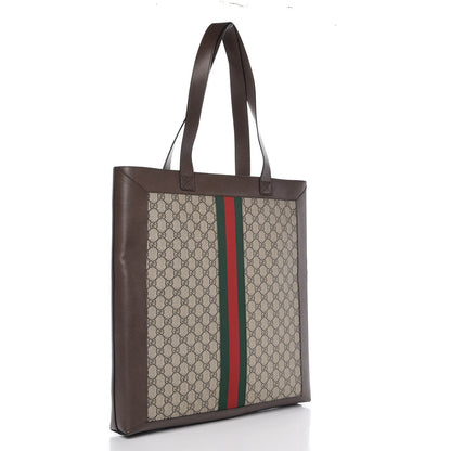 Gucci GG Supreme Monogram Web Large Ophidia Vertical Shopping Tote Brown 3 of 9