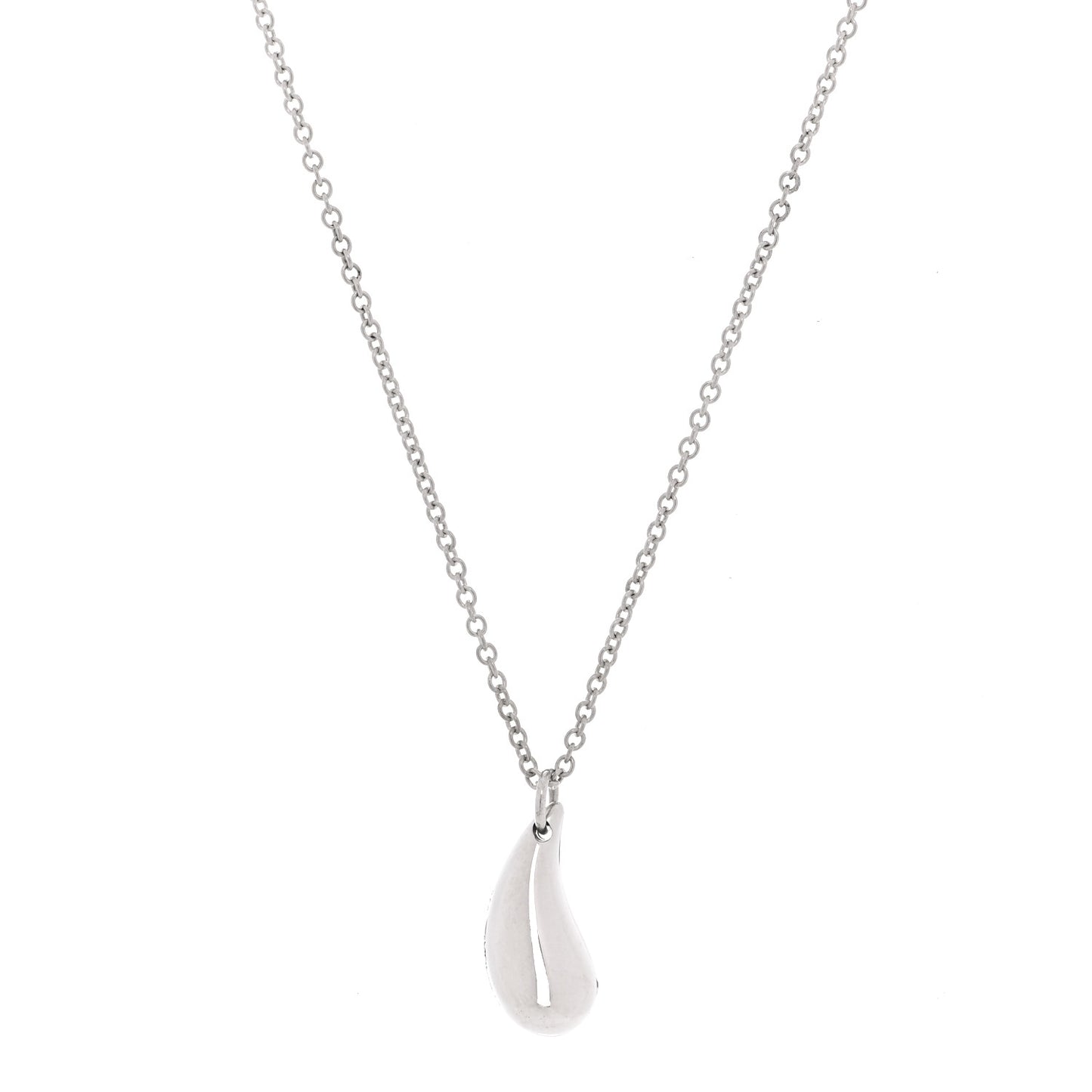 Sterling Silver 12mm Elsa Peretti Tear Drop Pendant Necklace