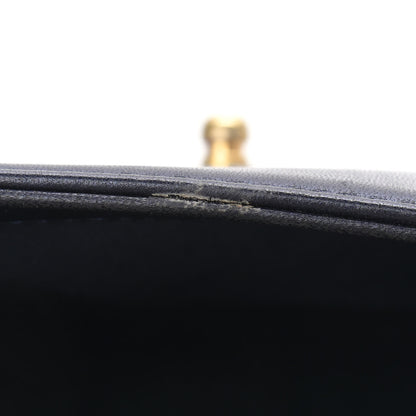 Chanel Lambskin Embossed New Medium Boy Cube Flap Navy 9 of 13