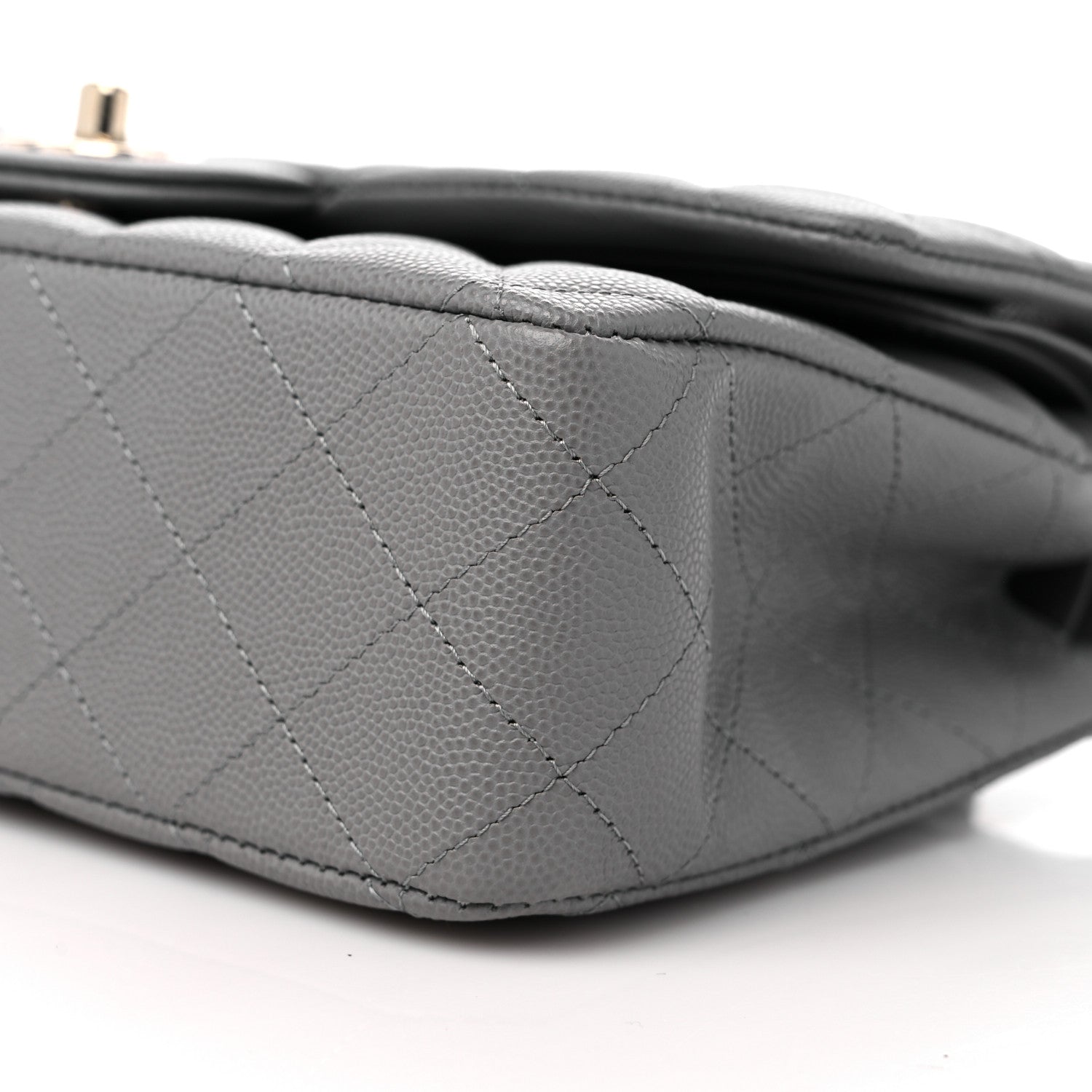 Chanel Caviar Quilted Medium Double Flap Grey 9 of 10