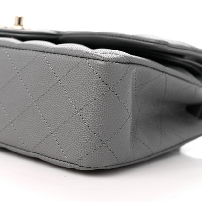 Chanel Caviar Quilted Medium Double Flap Grey 9 of 10